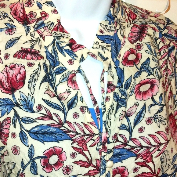 NWT☆STYLE & CO☆Plus Size Long Bell Sleeve Button Down Blouse☆0X - Picture 11 of 16